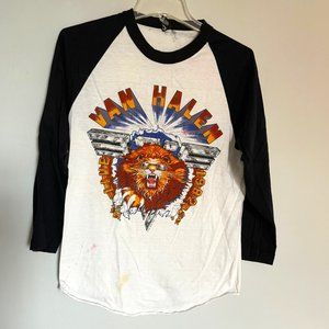 VINTAGE VAN HALEN RAGLAN T-SHIRT from 1982 Tour I Size Large